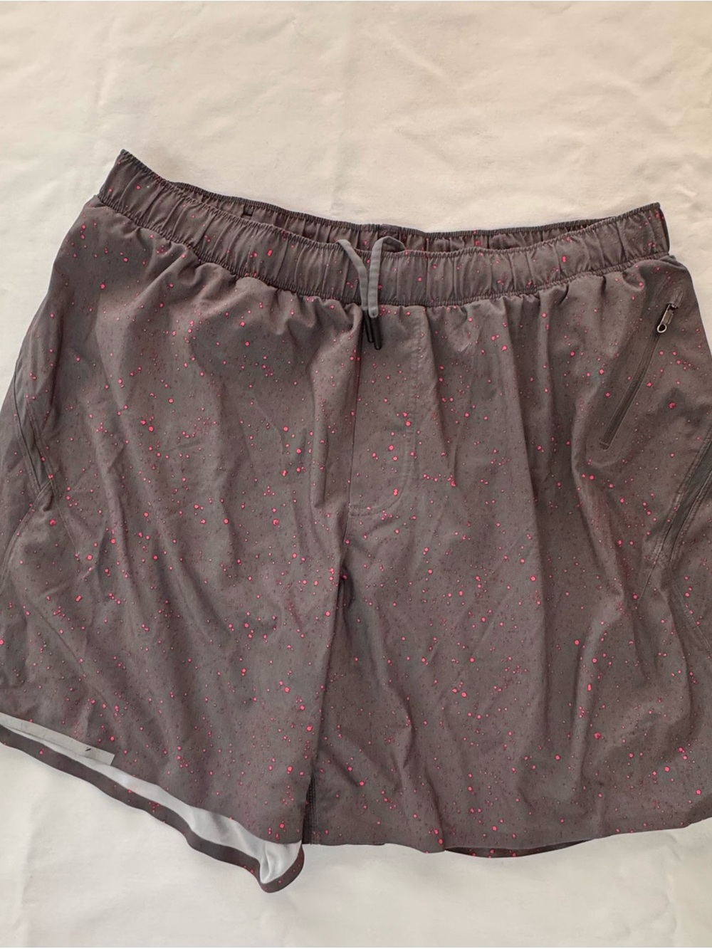 lululemon athletica Gray Athletic Shorts Red Speckle XXL